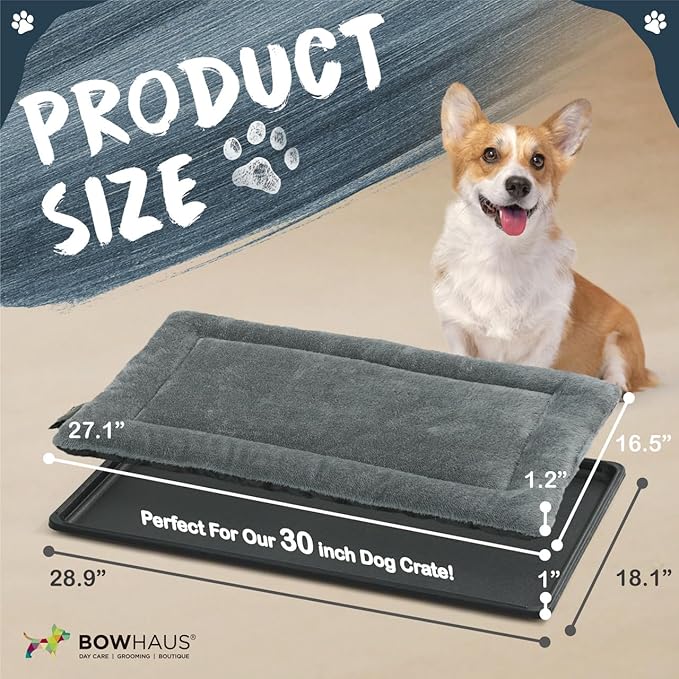 Machine-Washable Dog Bed Pad & Tray for 30-Inch Kennel, Non-Slip Flat Cozy Sleeping Mat & Easy-Clean Plastic Replacement Crate Pan, Comfortable & Durable for Dogs, Rabbits, Cats, Various Pets