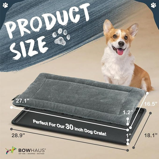Machine-Washable Dog Bed Pad & Tray for 30-Inch Kennel, Non-Slip Flat Cozy Sleeping Mat & Easy-Clean Plastic Replacement Crate Pan, Comfortable & Durable for Dogs, Rabbits, Cats, Various Pets