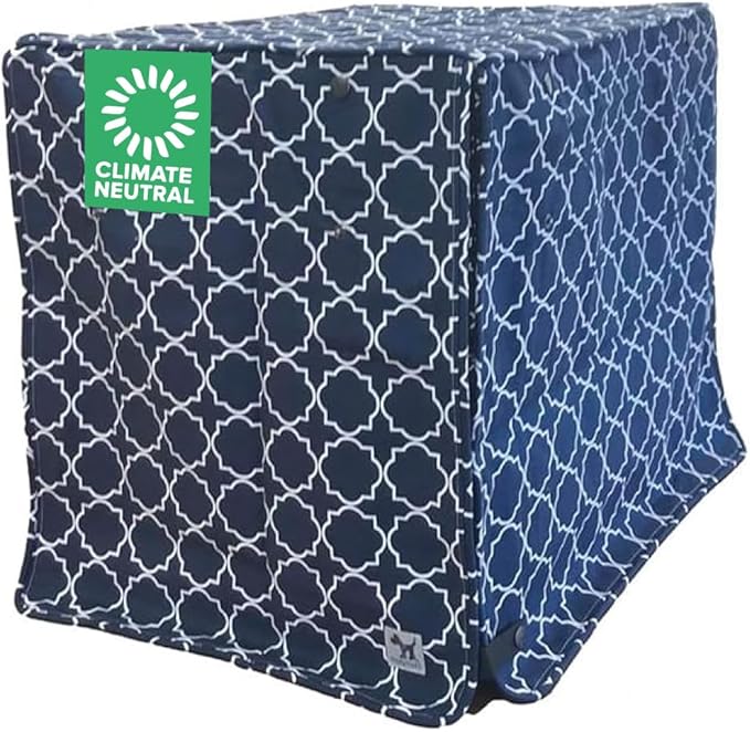 Molly Mutt Romeo & Juliet Dog Crate Cover, 100% Cotton Canvas Cover with 2 Roll-Up Panels, Ideal for Dog or Cat Crate, Durable, Washable, and Free of Harmful Chemicals, 42" x 28" x 31"