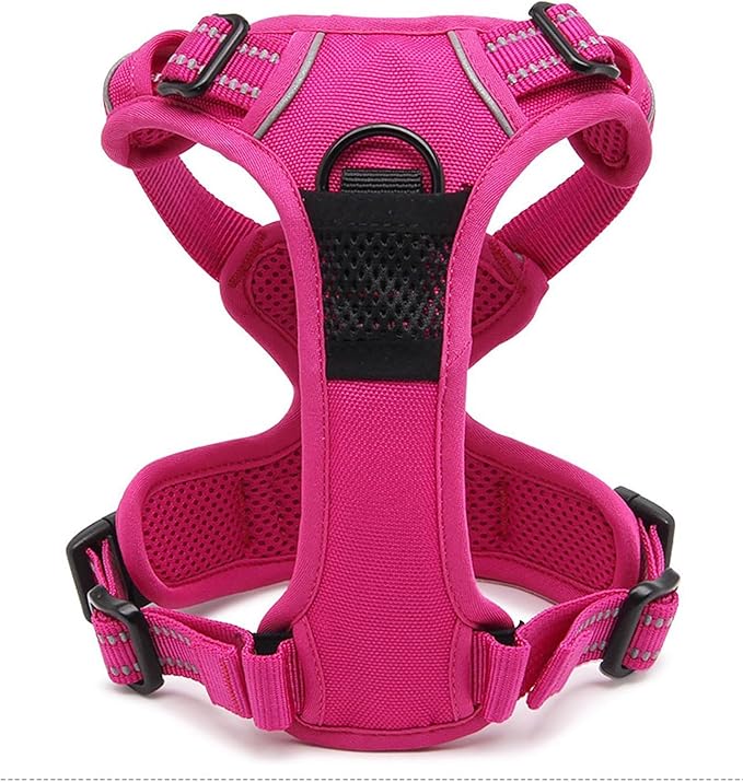 TRUE LOVE Adjustable No-Pull Dog Harness Reflective Pup Vest Harnesses Comfortable Control Brilliant Colors TLH5651(Fushcia,XS)