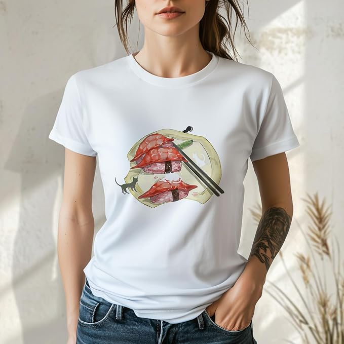 Womens Cotton Short Sleeve Graphic T-Shirts Round Neck Casual Tops for Trendy Fashion Graphic Print Tees