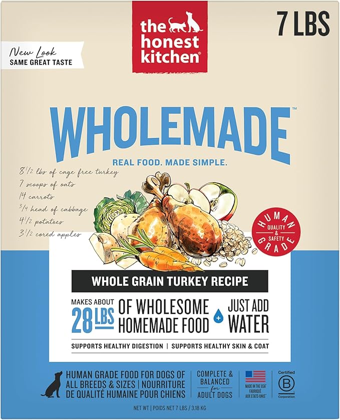 The Honest Kitchen Wholemade™ Dehydrated Whole Grain Turkey Dog Food, 7 lb Box