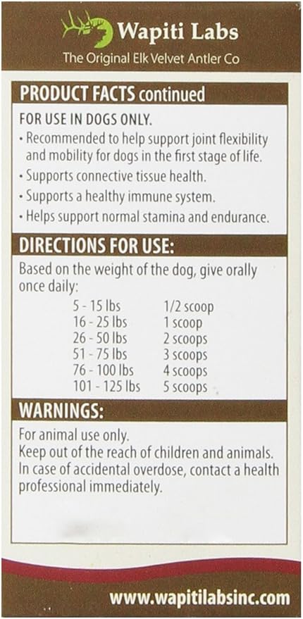Dog Mobility Pet Supplement Formula, 15gm