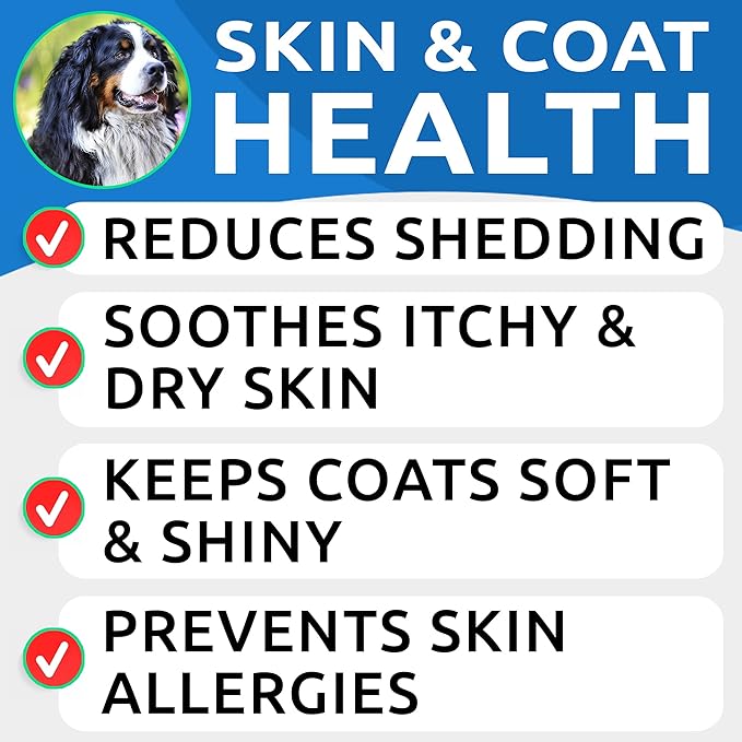 BARK&Spark (Pack of 2) Omega 3 for Dogs - 360 Fish Oil Chews for Dog Shedding, Skin Allergy, Itch Relief, Hot Spots Treatment - Joint Health - Skin & Coat Supplement - EPA&DHA Fatty Acids