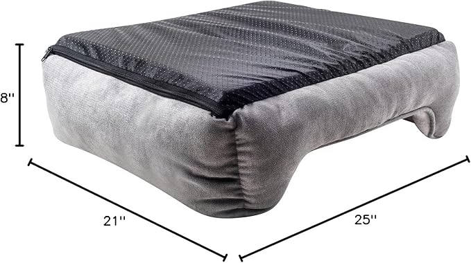 long rich rectangle bolster Pet Bed, Dog bed medium size, Gray With, 25x21x8 Inch (Pack of 1) (HCT-REC-005)