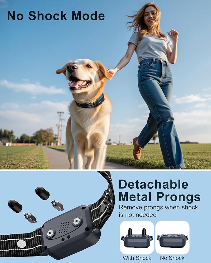 Jugbow Dog Shock Collar - 4200FT Dog Training Collar with Remote, IPX8 Waterproof Electric Dog Collar with 4 Training Modes, Security Lock, Rechargeable eCollar for 10-120lbs Dogs(Blue)