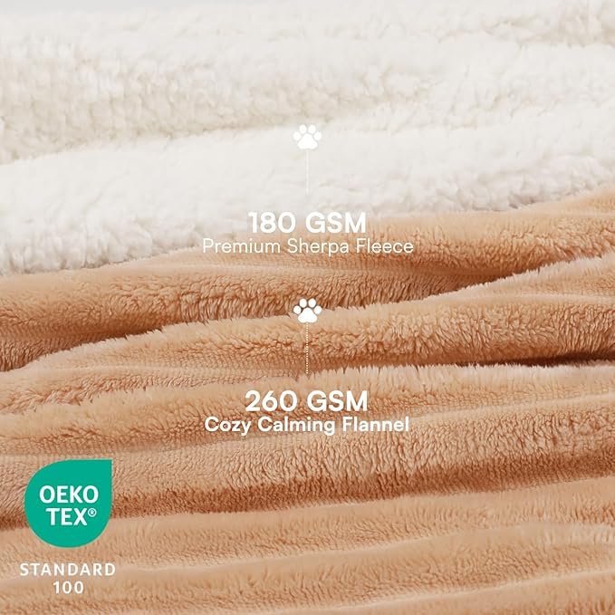 Luciphia Waterproof Dog Blanket for Large Dogs Ultra-Soft Calming Cut Pile Flannel Throw Durable & Warm Furniture Protection for Couch Bed Pet Human Blanket Machine Washable Warm Caramel,XL(85''x57'')
