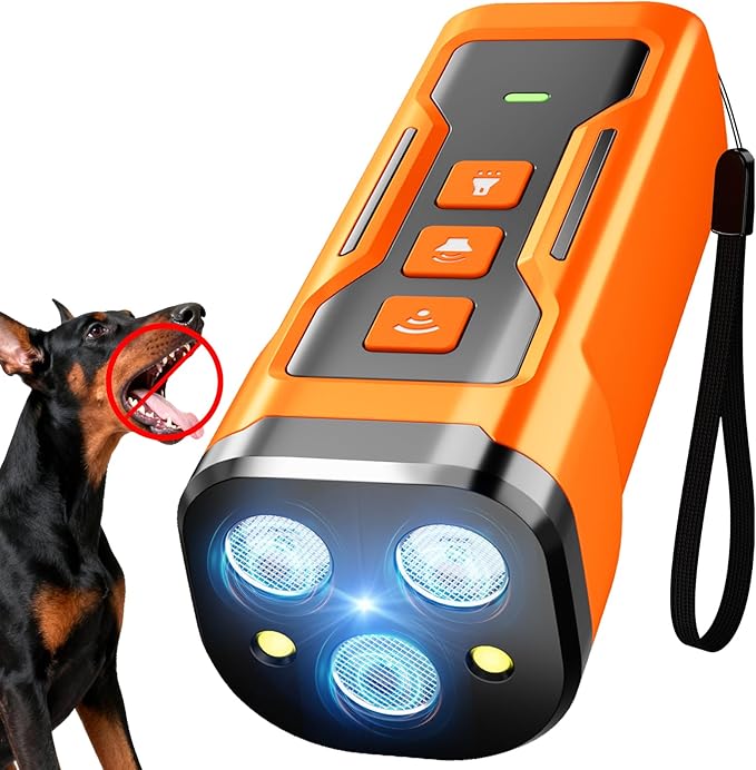 Anti Barking Device for Dogs, 3X Ultrasonic Dog Bark Deterrent Devices, 33 FT Range Barks No More Indoors Neighbor Outdoors Safe & Humane Compact Box Bark Control for Dog Training Behavior Correct