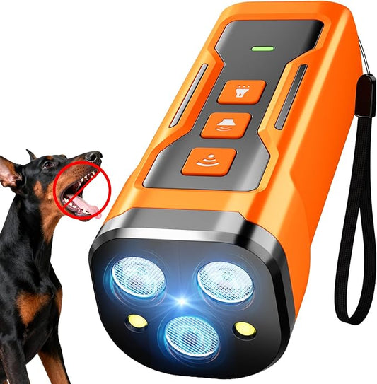 Anti Barking Device for Dogs, 3X Ultrasonic Dog Bark Deterrent Devices, 33 FT Range Barks No More Indoors Neighbor Outdoors Safe & Humane Compact Box Bark Control for Dog Training Behavior Correct