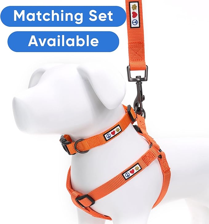 Pawtitas Solid Step-in Dog Harness – Adjustable No-Pull Vest for Puppies to Seniors, Safe & Comfortable S Orange