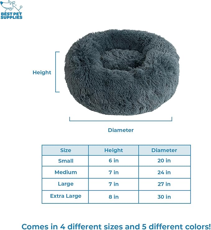 Best Pet Supplies Dog House Bed Crate Mat Tent Indoor Round Soft Plush for Small, Medium, and Large Breeds - Gray, 24 x 24 x 7