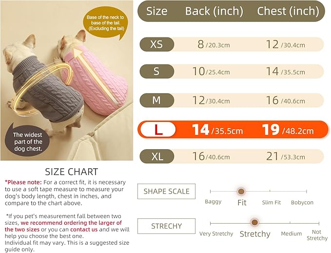 2 Pack Dog Sweaters for Small Dogs - Puppy Medium/Large Warm Clothes in Winter, Turtleneck Pullover Design for Boy Girl Pet, Doggie, Cat, Kitten Chihuahua Bulldog Pug Beagles (L, Blue, Beige)