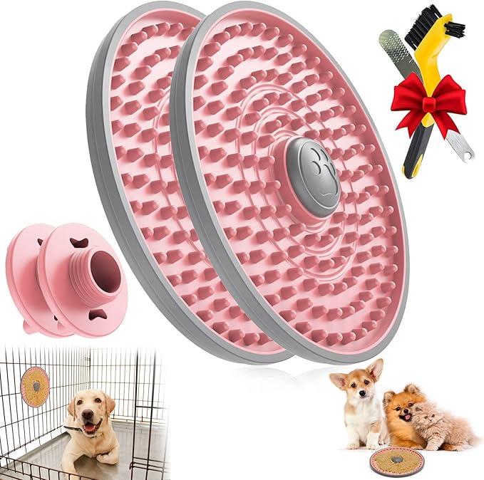 Lick Mat for Dogs, Dog Crate Lick Pads Slow Feeder, Lick Pad Crate Training Toy Crate Lick Plate,Very Suitable Peanut Butter, Treats Yogurt, Bolognese, for Boredom Relief Licking Pad