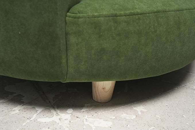 Dog Bed, Large Dog Couch with Washable Cover, Wooden Legs, Elevated Fancy Foam Pet Sofa for Medium & Large Breeds(Green)