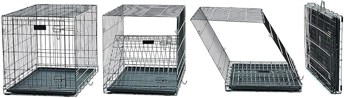 MidWest Homes for Pets XS LifeStages Single Door 22-Inch Folding Dog Crate, Enhanced Security, Includes Leak-Proof Pan, Divider Panel, Handle, Rubber Feet