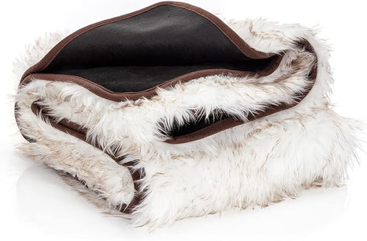 Callarome Waterproof Faux Fur Dog Blanket - Waterproof Dog Blanket for Bed, Couch or Dog Crate - White [50"x60"]
