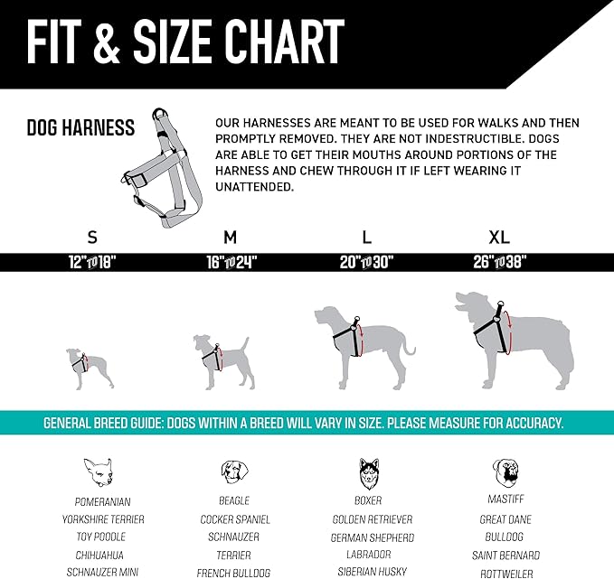 Wolfgang Heavy Duty Adjustable Dog Harness, Pull-Tested to Over 800 lbs for Walking & Training, BuenaOnda Print, Medium