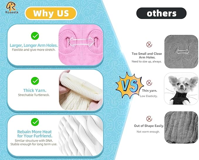 2 Pack Dog Sweaters for Small Dogs - Puppy Medium Warm Clothes in Winter, Turtleneck Pullover Design for Boy Girl Pet, Doggie, Cat, Kitten Chihuahua Bulldog Pug Beagles (2XS, Red, Beige)