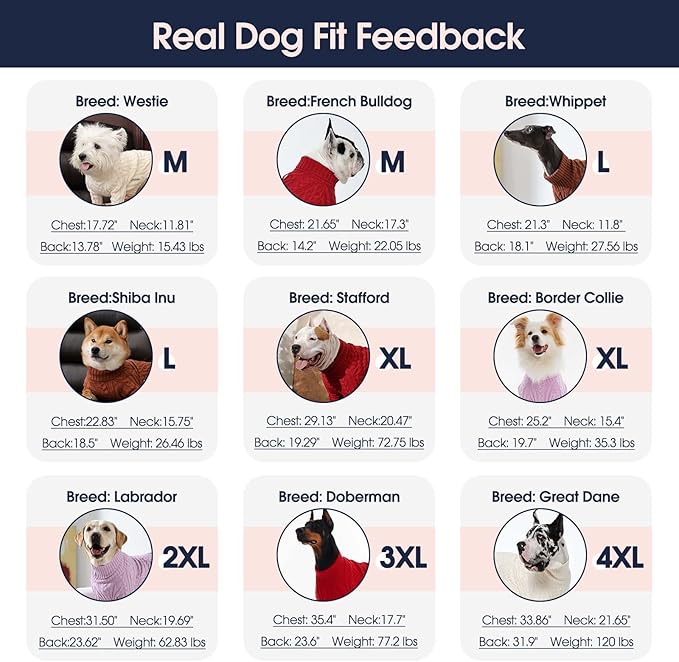IECOii Girl XXL Dog Sweater Dress, Cozy Cable Knit Dog Sweater for Large Dogs Girl, Purple,XXLarge, 2XL Pet Pullover Knitted Dress for Winter, Turleneck with Sleeve, Warm Sweaters for Female Pitbull