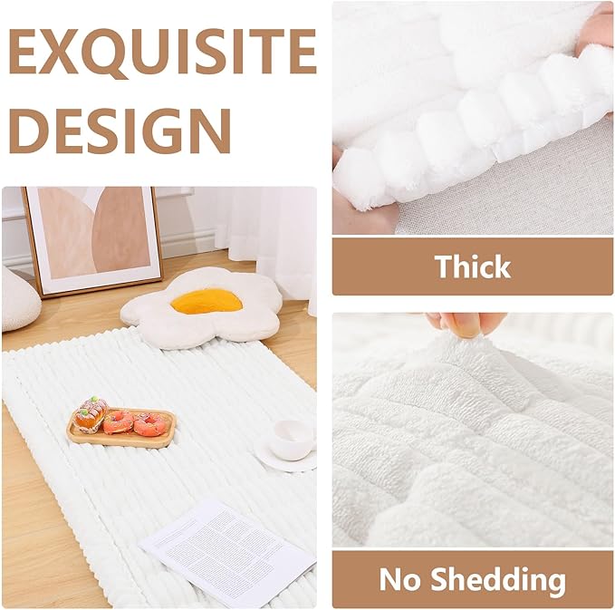 Smiry Couch Cover for Dogs Washable, Non Slip Fuzzy Pet Couch Covers for 3 Cushion Sofa Pet Friendly, Thick Soft Sofa Slipcovers Cushion Protector (White, 27.6" x 47")