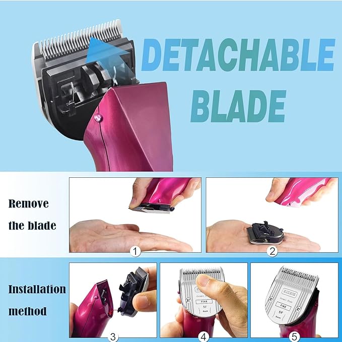 5F Pet Dog Standard Grooming Replacement Blade Compatible with Wahl 5 in 1 Arco,Bravura,Chromado,Creativa,Figura,Motion,Bellissima Clippers,1/8 inch (3mm) 2 Pack