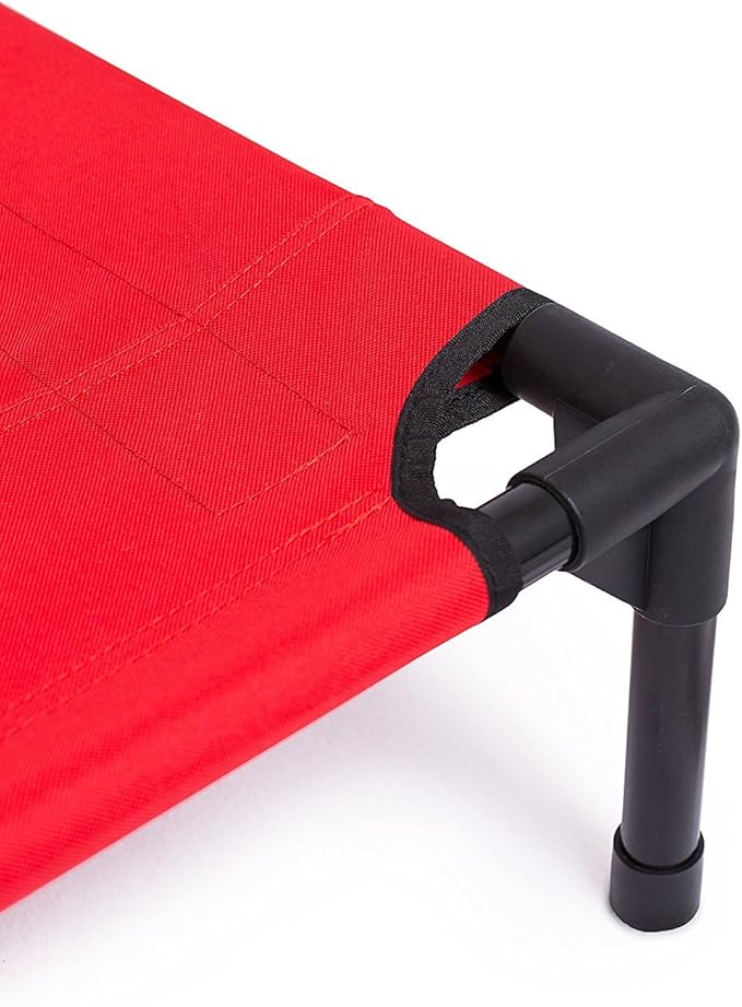 Internet's Best Dog Cot | 48 x 36 | Elevated Dog Bed | Cool Breathable Mesh | Indoor or Outdoor Use | Large | Red