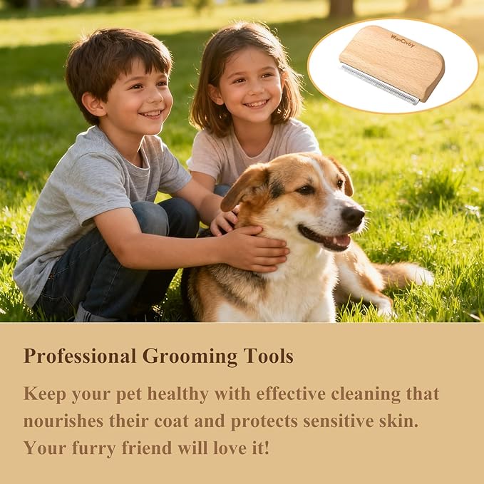 Undercoat Rake Dog Brush Dematting Comb cat shedding tool Dematting Tool Pet Brush Efficiently Detangle and Groom Coats for Large Medium Small Dogs and Cats Comb for Grooming Premium (S 3.03Inch)