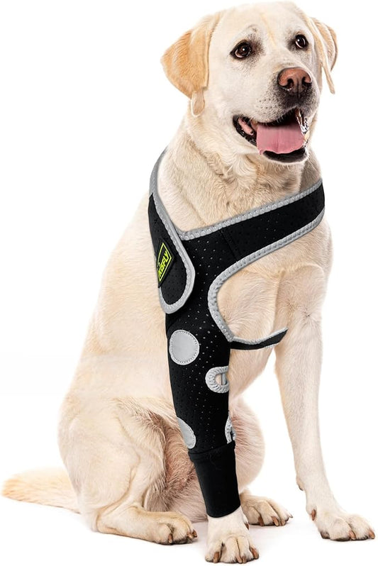 Dog Elbow Brace & Dog Front Leg Brace – Dog Elbow Protector for Hygroma, Pressure Sores, Breathable Dog Sleeves for Front Legs, Reflective – Right Leg, M