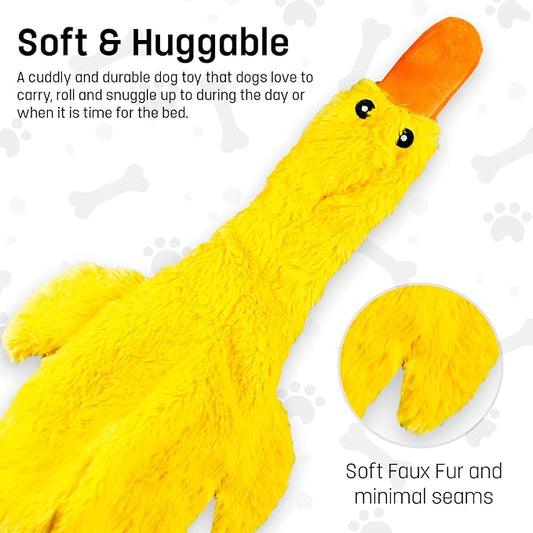 FGA MARKETPLACE Duck-Monkey Flat NO Stuffing NO Squeak Plush Dog Toy, Funny Style Will Entertain Your Pet for Hours, Recommended for Small and Medium Dog 21 INCH Long