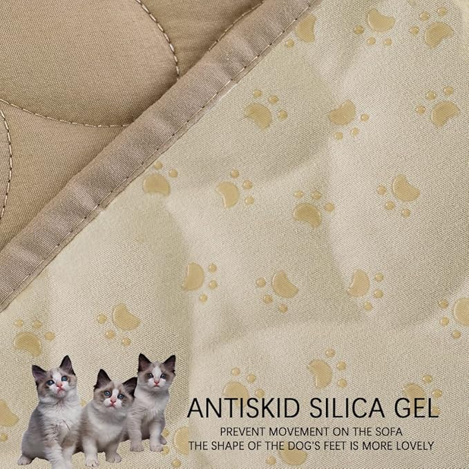 Ameritex Waterproof Pet Bed Cover Anti-Slip Dog Bed Blanket for Sofa and Furniture Waterproof New Pattern Design (Beige, 30x90 Inch (Pack of 1))