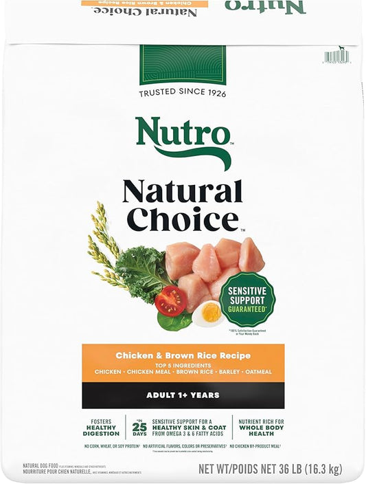 Nutro Natural Choice Adult Dry Dog Food, Chicken & Brown Rice Recipe, 36 lb. Bag