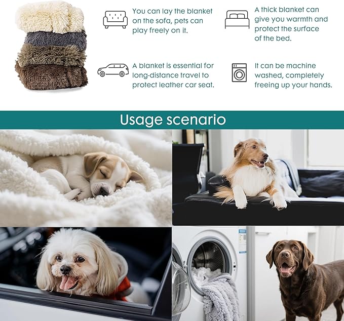 gogobunny Waterproof Dog Blanket for Large Dogs, Cats, Puppy, Reversible Faux Fur Pet Throw Blanket, Washable, Calming Furniture Protection for Sofa Bed (25x35 Inch (Pack of 1), Black)