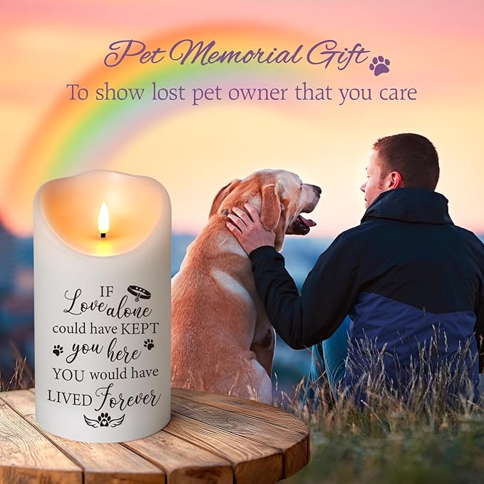 Pet Memorial Gifts for Dogs Cats Loss of Dog Sympathy Gift, Sympathy Candle for Doggie, Condolence Present for Pet Lovers, Friends to Remember Doggie, Marking Bereavement And Grief(4" x 7")