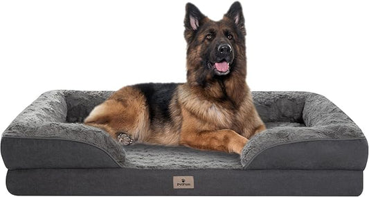 XL Orthopedic Dog Beds Large Sized Dog - Washable Large Dog Cat Bed Waterproof, Comfort Dogs Couch Sofa with Washable Removable Cover, Pet Bed with Nonskid Bottom, Dark Grey, 48"