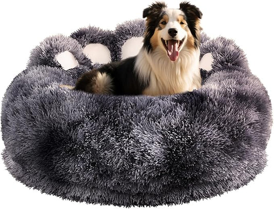 Cute Dog Bed Medium Large Size Dogs Beds Couch Pet Bed with Washable Removable Cover Egg Crate Foam Waterproof Orthopedic Dog Beds(Tie-Dyed Dark Grey,2XL)