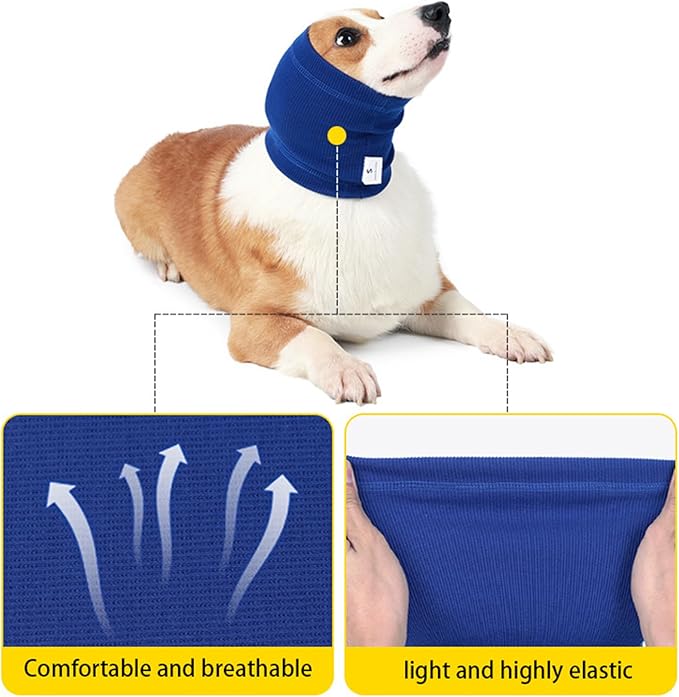 Cat Hematoma Ear Wrap, Cat Snood Anxiety Relief, Bath Accessories for Pet Grooming & Force Drying (Pail Lilac S)