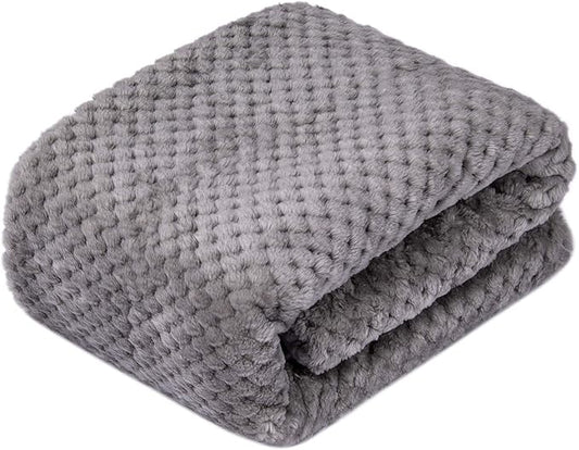 Fuzzy Dog Blanket or Cat Blanket or Pet Blanket, Warm and Soft, Plush Fleece Receiving Blankets for Dog Bed and Cat Bed, Couch, Sofa, Travel and Outdoor, Camping (Blanket (24" x 32"), DG-Flint Gray)