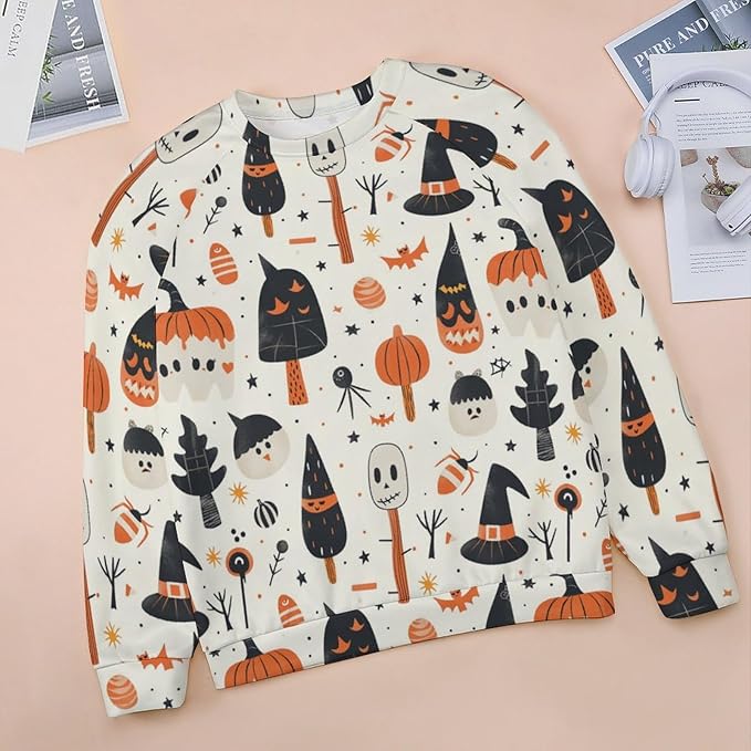 Womens novelty funny cat printed crewneck sweatshirt casual loose long sleeve graphic pullover sweatshirts tops