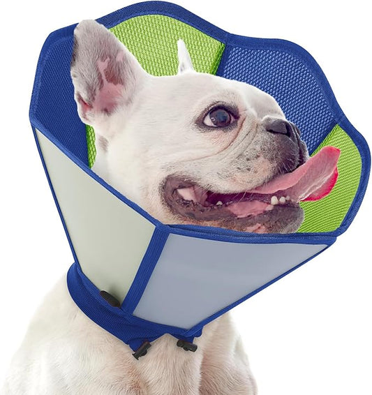 SUNFURA Dog Cone - Soft Cone for Dogs to Stop Licking, Dog Cones Recovery Collar Alternative After Surgery, Adjustable Pet E-Collar for Wound Healing, Blue Green Small