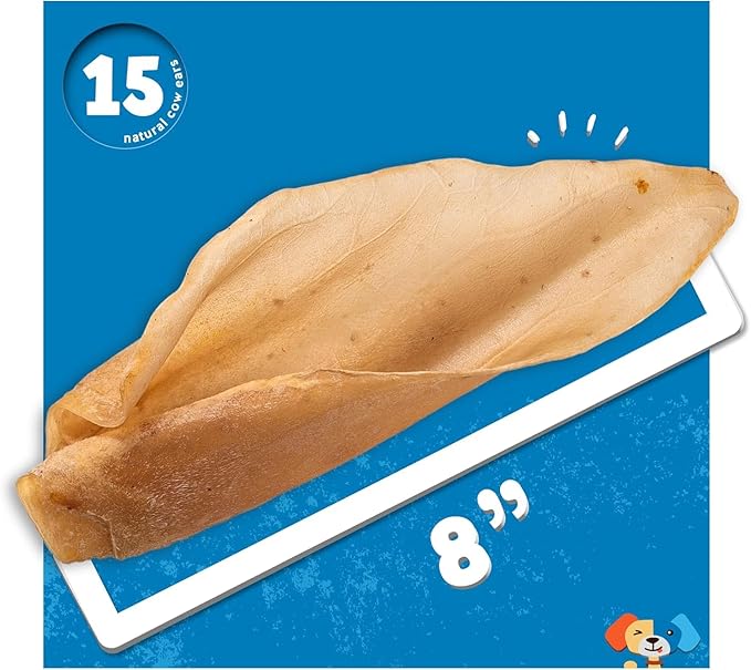 Jack&Pup Natural Cow Ears for Dogs - Cow Ear Dog Treats, Thick Cut, Single Ingredient, High Protein, Pig Ear Alternative Dog Treats - Cow Ears for Small and Large Dogs (80 Pack)