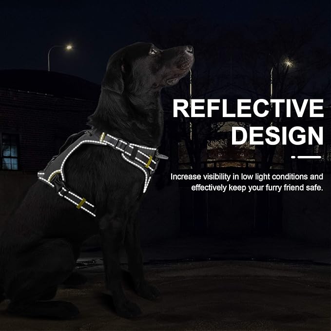 Fida Dog Harness, Multi-Functional No-Pull Pet Vest Harness with Saddle Bags Backpack, Front Leash Clip, Adjustable Soft Padded Reflective No-Choke Dog Vest Heavy Duty for Small Dog, S, Black