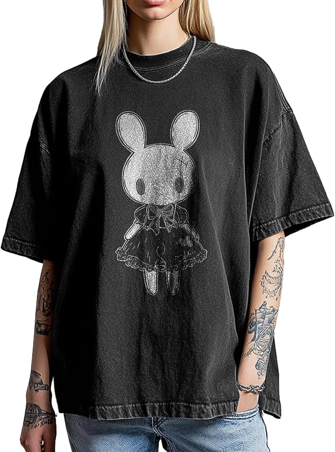 Womens Shirt Summer Graphic T-Shirt Plus Size Casual Loose Cotton Tops Girls Easter Shirt Short Sleeve Tees
