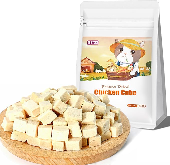 BNYEE Freeze Dried Chicken Cat & Dog Treats –15OZ Chicken Meat - High Protein, Bite-Sized, Training Treats Snacks