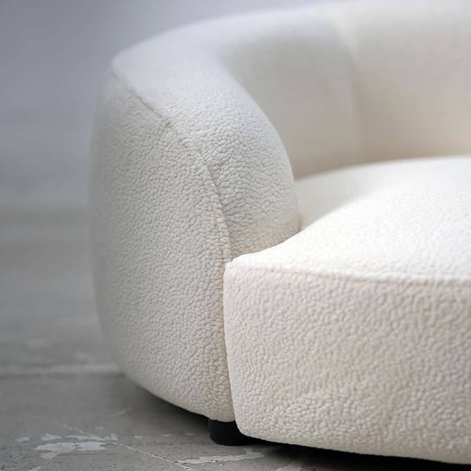 Luxury Pet Sofa Bed - Washable Plush Velvet Pet Couch for Medium & Large Dogs,Milky White