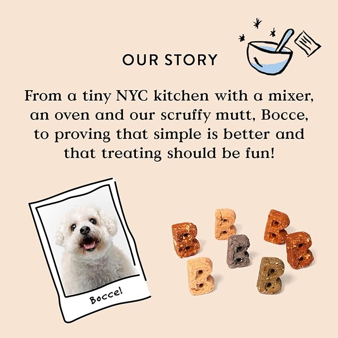 Bocce's Bakery Oven Baked Quack Quack Quack Dog Treats - All-Natural, Real Ingredient, Wheat-Free Soft & Chewy Cookies - Baked in The USA, Peanut Butter & Banana Flavor, 6 oz