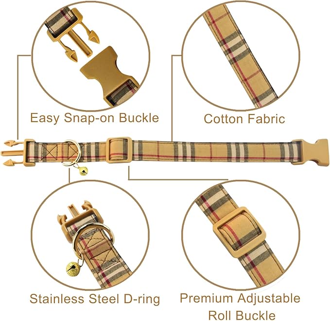 Dog Bowtie Collars, Cute Soft Velvet Dog Collar with Bow Tie, Safety Metal Buckle, Adjustable Collars for Boy and Girl Dogs Pets.