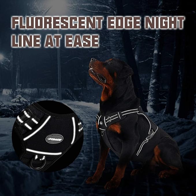 AUROTH Tactical Dog Harness for Small Medium Large Dogs No Pull Adjustable Pet Harness Reflective K9 Working Training Easy Control Pet Vest Military Service Dog Harnesses (XL, Purple Camo)