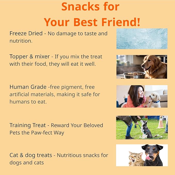 Puppyluv Freeze Dried Sweet Potato Treats for Dogs & Cats - Natural Training Treats, 3.5oz