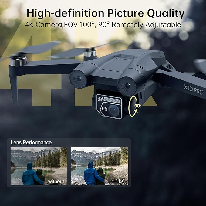‌Brushless Motor GPS Drone with Camera - CHUBORY X10 PRO 4K UHD for Adults / 90 Min Long Flight Time / 3280 FT Control Range / 5G FPV RC Quadcopter Featuring Auto Return & Follow Me (<0.55bl) Beginner-Friendly Drones‌