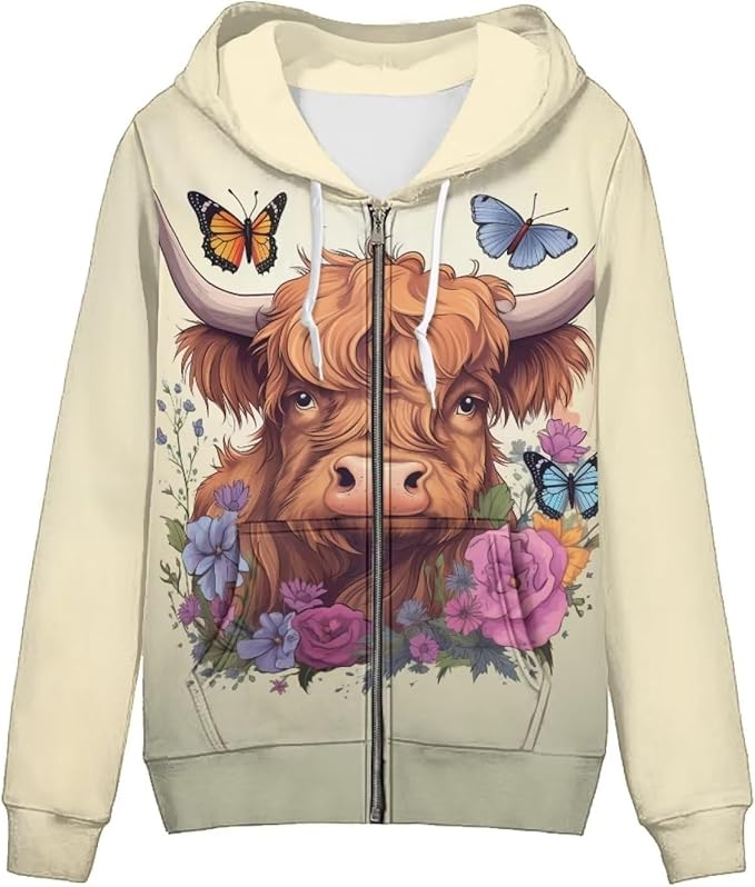 WELLFLYHOM Women Y2K Hoodie Zip Up Sweatshirt Vintage Jackets Hooded Cardigan